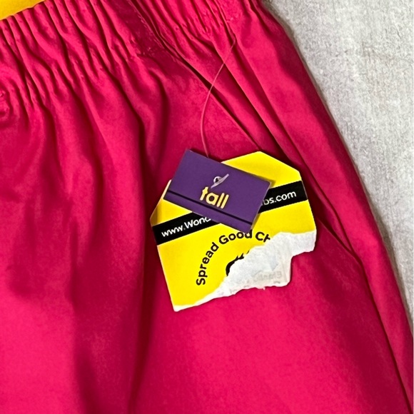 NWT Spread Good Cheer Wonderwink Scrub‎ Pants Hot Pink XST Drawstring 50161 - Picture 3 of 7